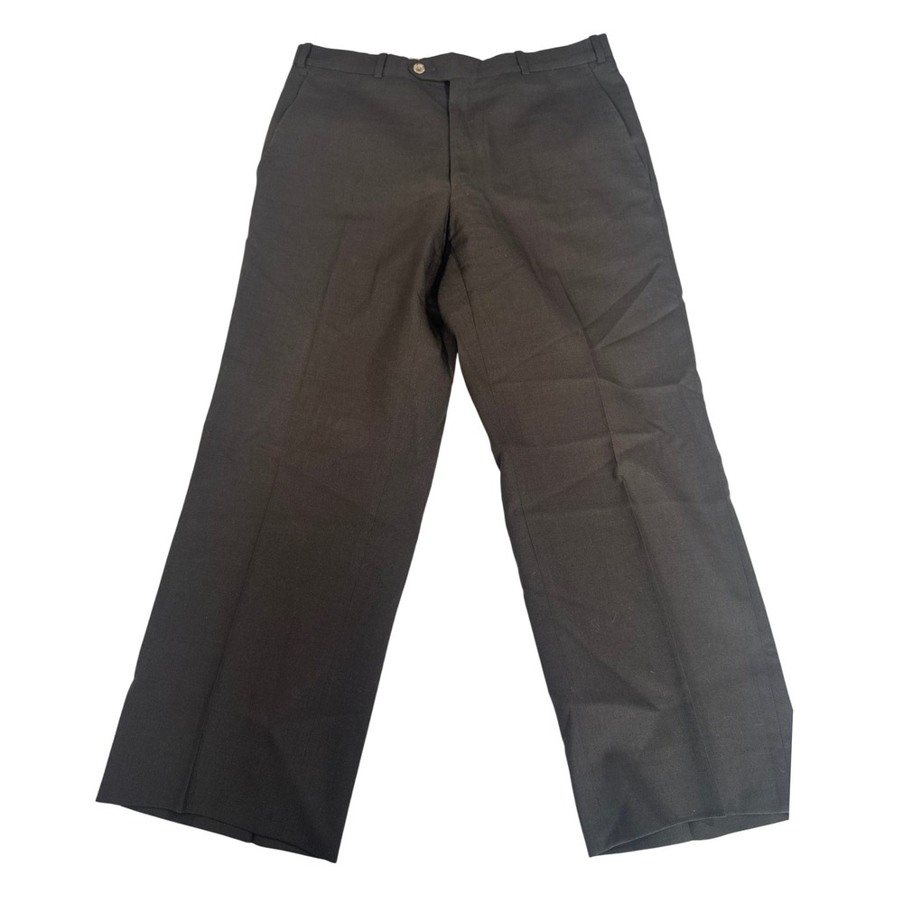 Vtg Nordstrom Clifford Ltd Men Dress Pants 32x27 Black Virgin Wool Work Office